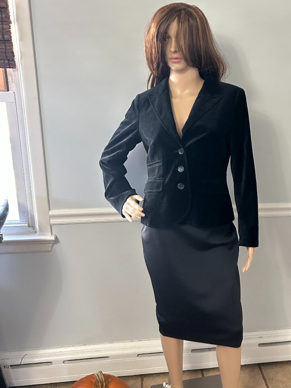 Ann Taylor Loft Petites Black Velvet Blazer Jacket Size 6P